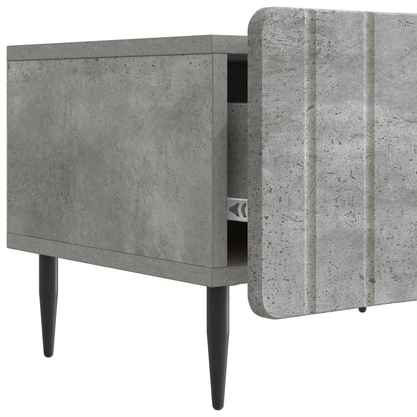TV-skåp med låda Betonggrå 147 x 34,5 x 32 cm Konstruerat trä