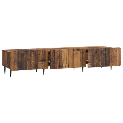 TV-skåp med låda Gammalt trä 147 x 34,5 x 32 cm Konstruerat trä