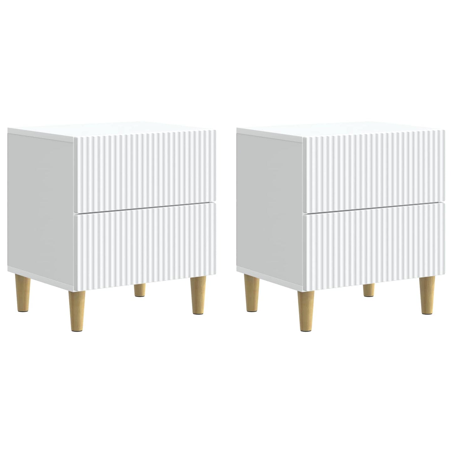 Nattduksbord 2 pcs Vit 43 x 34,5 x 48 cm Konstruerat trä