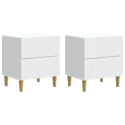 Nattduksbord 2 pcs Vit 43 x 34,5 x 48 cm Konstruerat trä