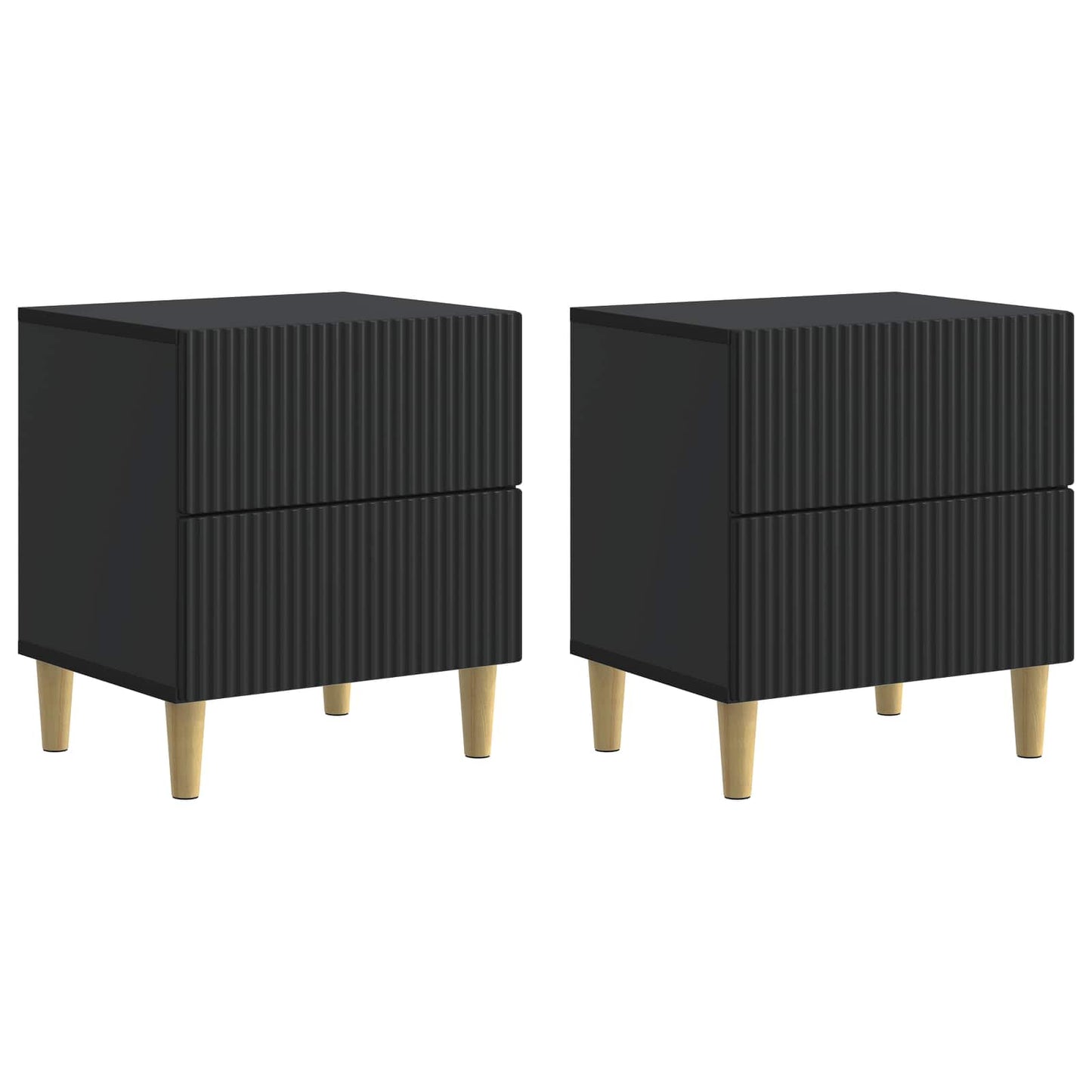 Nattduksbord 2 pcs Svart 43 x 34,5 x 48 cm Konstruerat trä