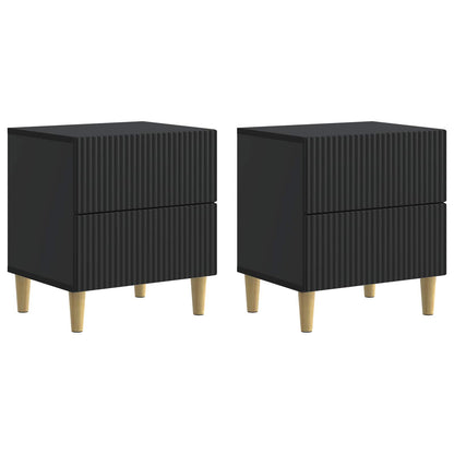 Nattduksbord 2 pcs Svart 43 x 34,5 x 48 cm Konstruerat trä