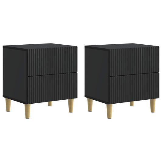 Nattduksbord 2 pcs Svart 43 x 34,5 x 48 cm Konstruerat trä