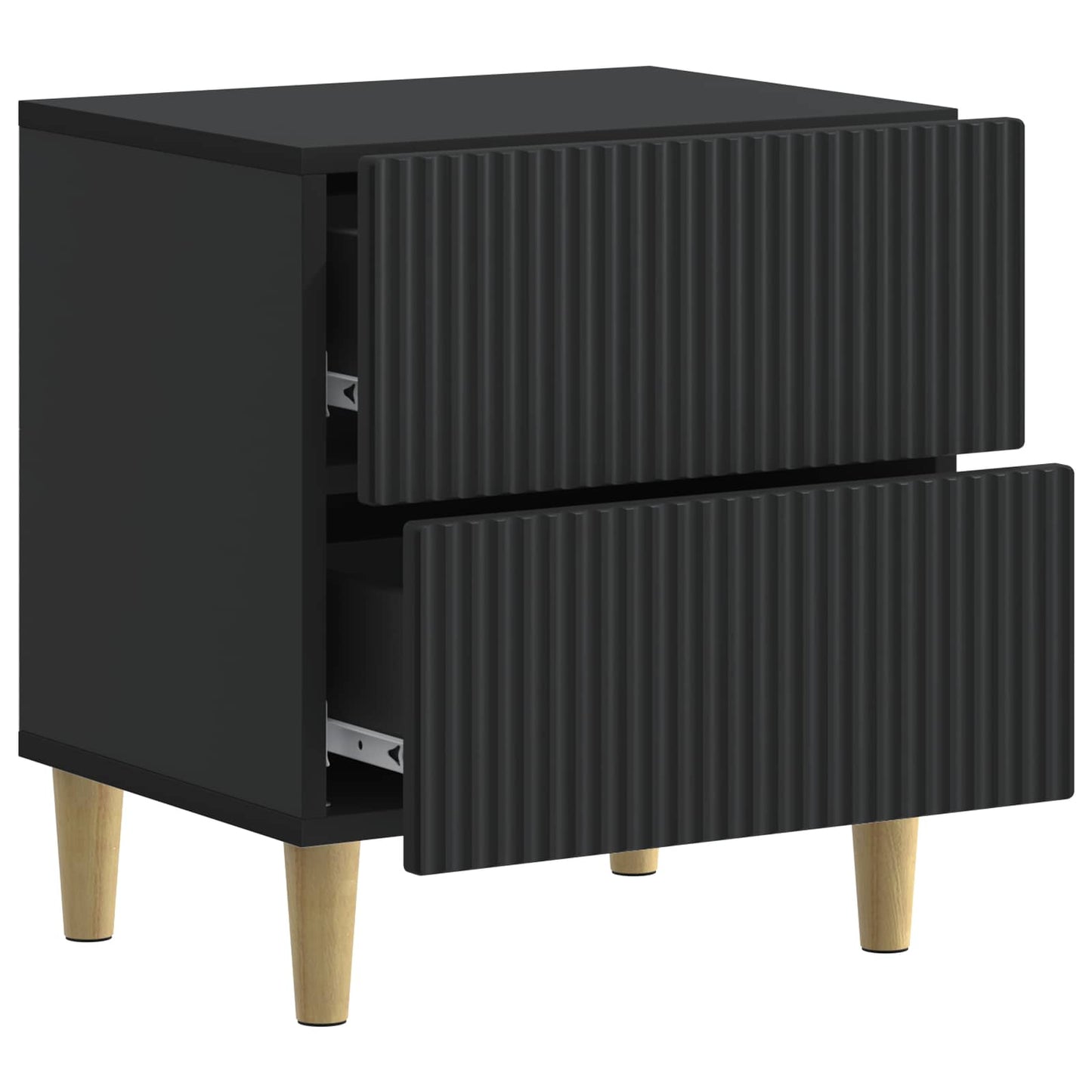 Nattduksbord 2 pcs Svart 43 x 34,5 x 48 cm Konstruerat trä