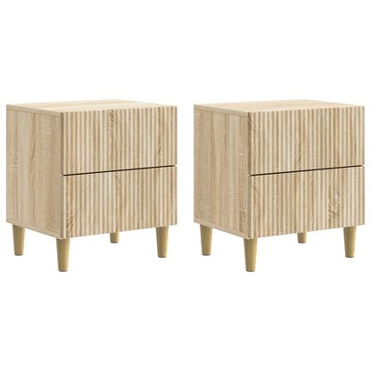 Nattduksbord 2 pcs Sonoma-ek 43 x 34,5 x 48 cm Konstruerat trä