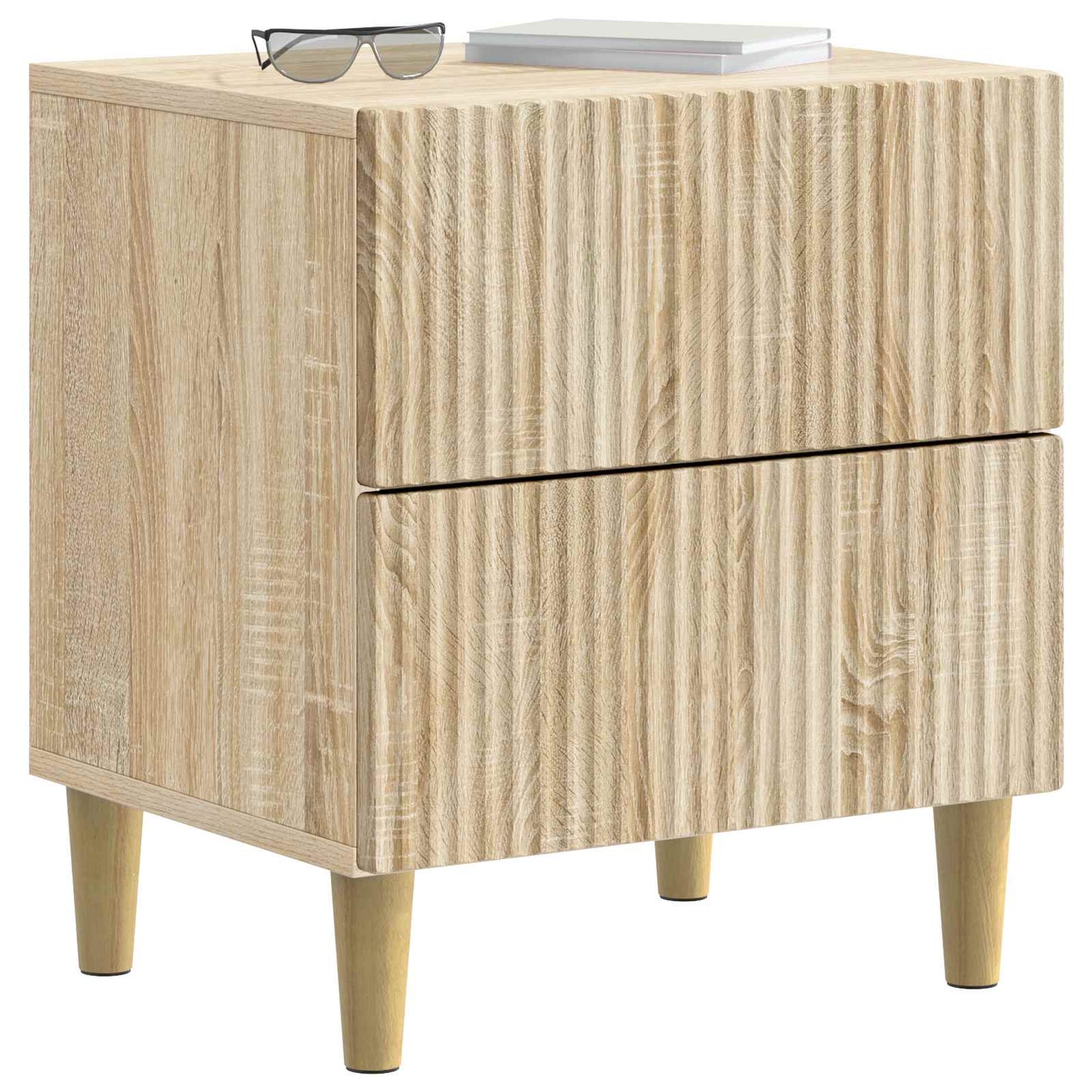 Nattduksbord 2 pcs Sonoma-ek 43 x 34,5 x 48 cm Konstruerat trä