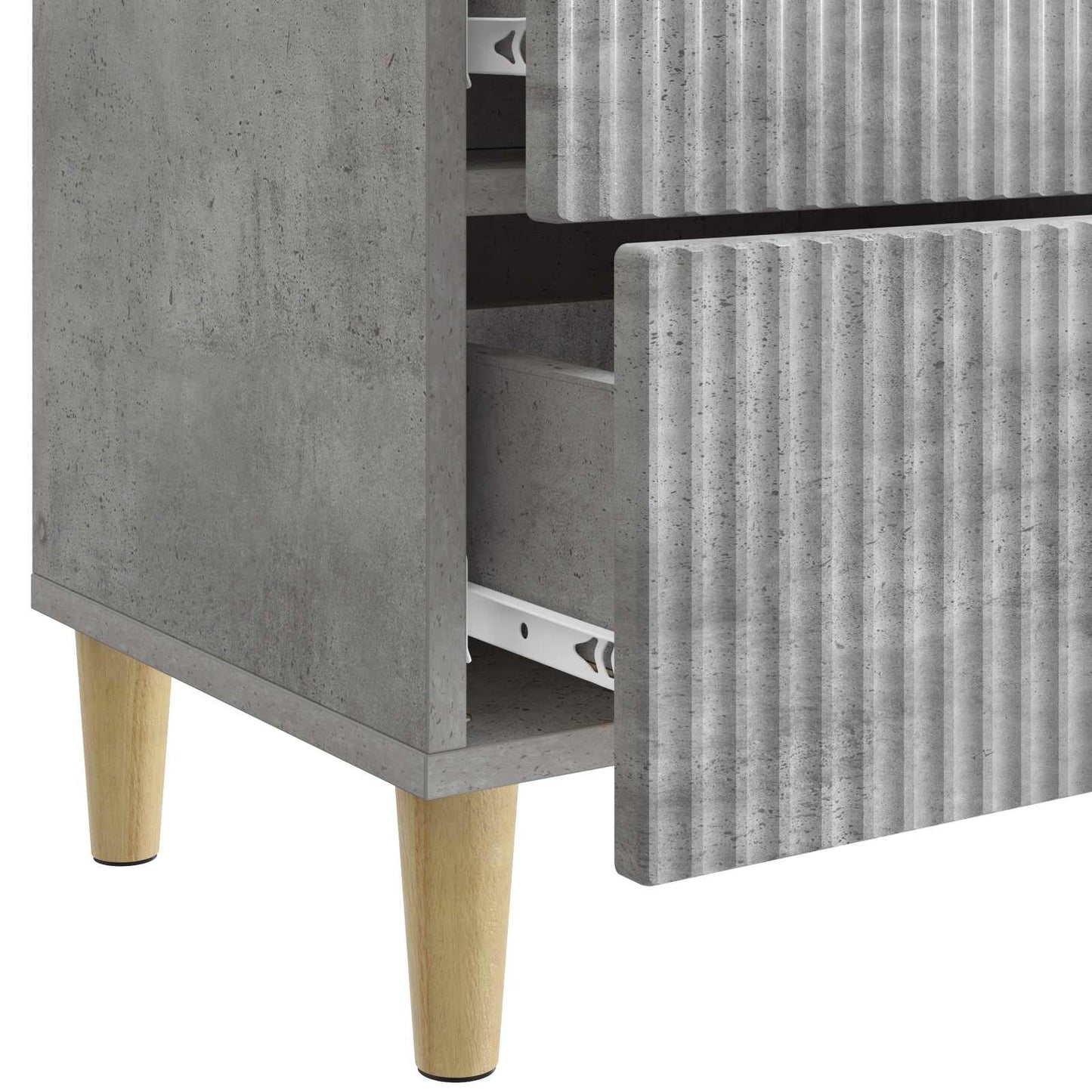 Nattduksbord 2 pcs Betonggrå 43 x 34,5 x 48 cm Konstruerat trä