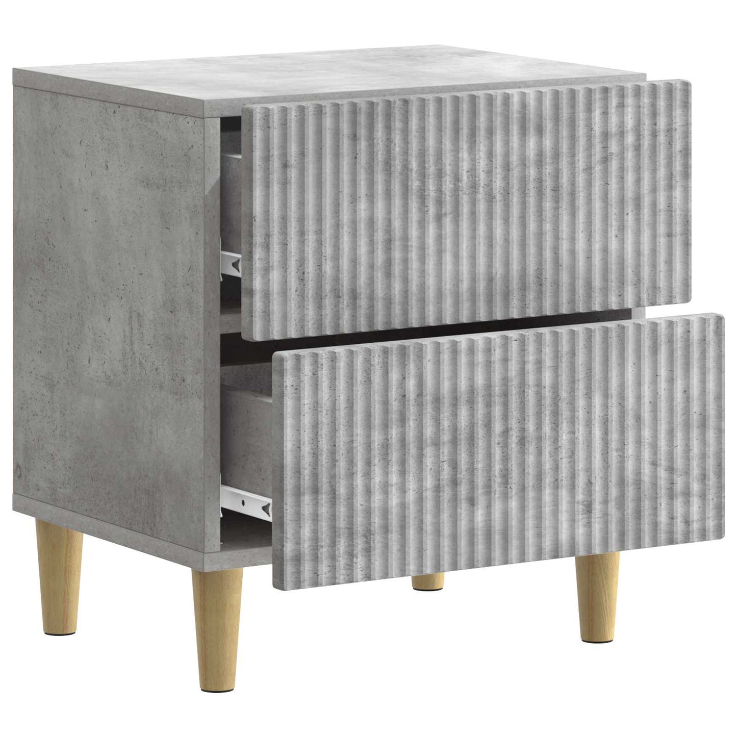 Nattduksbord 2 pcs Betonggrå 43 x 34,5 x 48 cm Konstruerat trä