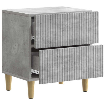 Nattduksbord 2 pcs Betonggrå 43 x 34,5 x 48 cm Konstruerat trä