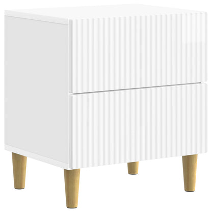 Nattduksbord med låda 2 pcs Vit högglans 43 x 34,5 x 48 cm