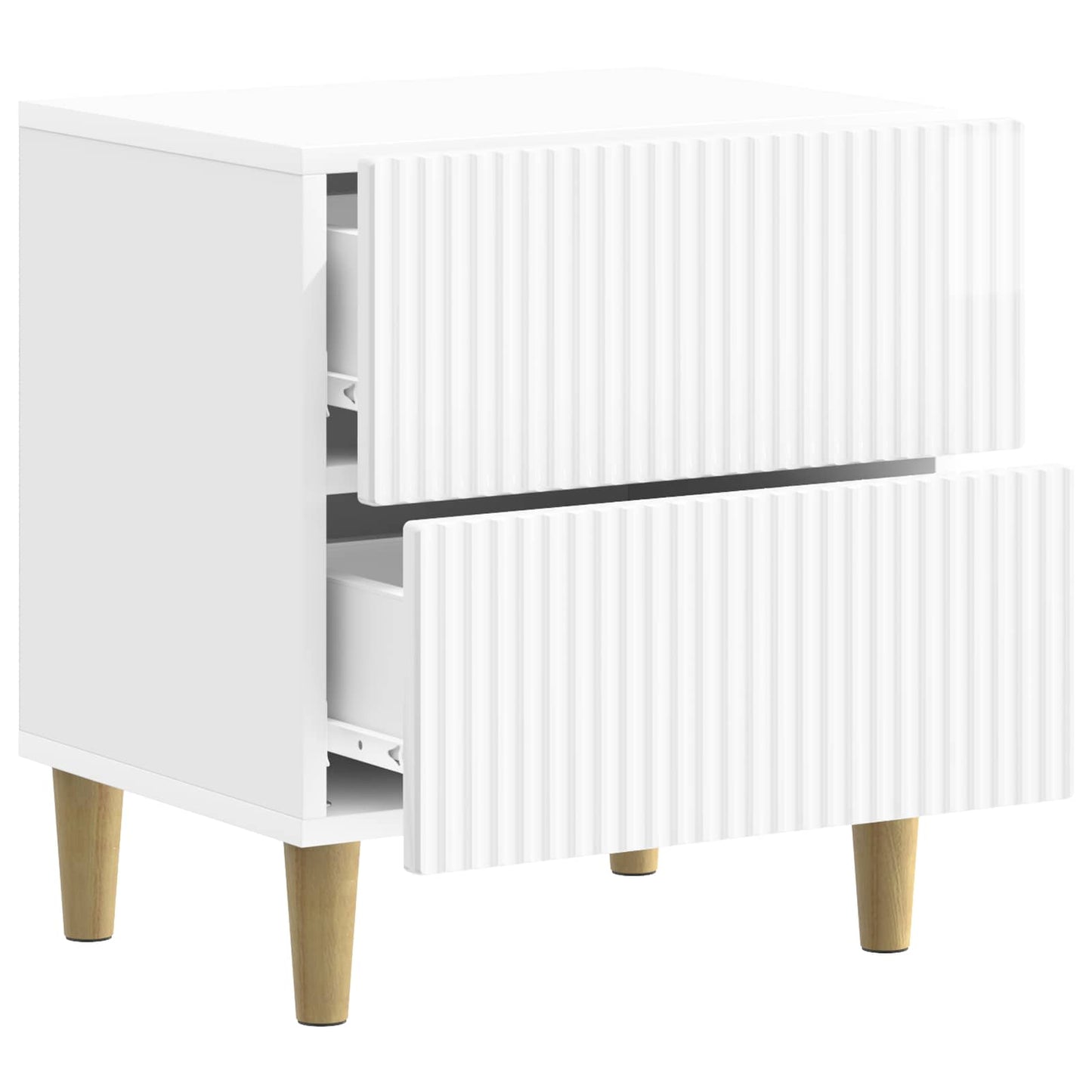 Nattduksbord med låda 2 pcs Vit högglans 43 x 34,5 x 48 cm