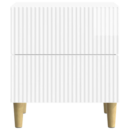 Nattduksbord med låda 2 pcs Vit högglans 43 x 34,5 x 48 cm