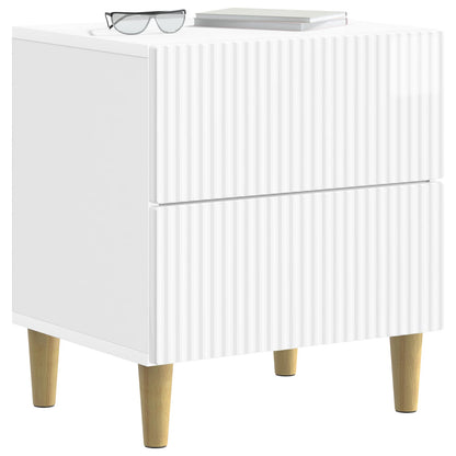 Nattduksbord med låda 2 pcs Vit högglans 43 x 34,5 x 48 cm