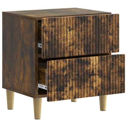 Nattduksbord 2 pcs Rökt ek 43 x 34,5 x 48 cm Konstruerat trä