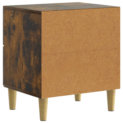 Nattduksbord 2 pcs Rökt ek 43 x 34,5 x 48 cm Konstruerat trä