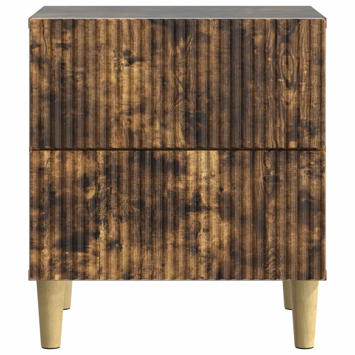 Nattduksbord 2 pcs Rökt ek 43 x 34,5 x 48 cm Konstruerat trä