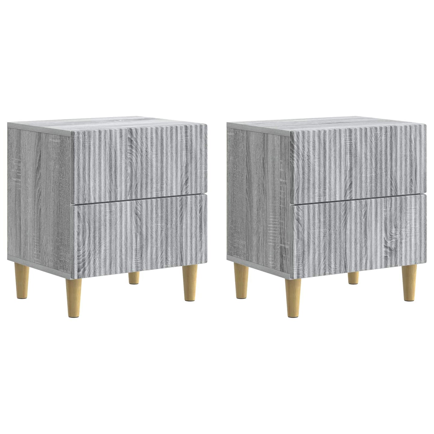 Nattduksbord med låda 2 pcs Grå sonoma-ek 43 x 34,5 x 48 cm