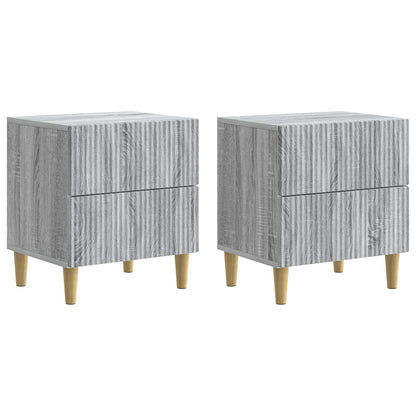 Nattduksbord med låda 2 pcs Grå sonoma-ek 43 x 34,5 x 48 cm