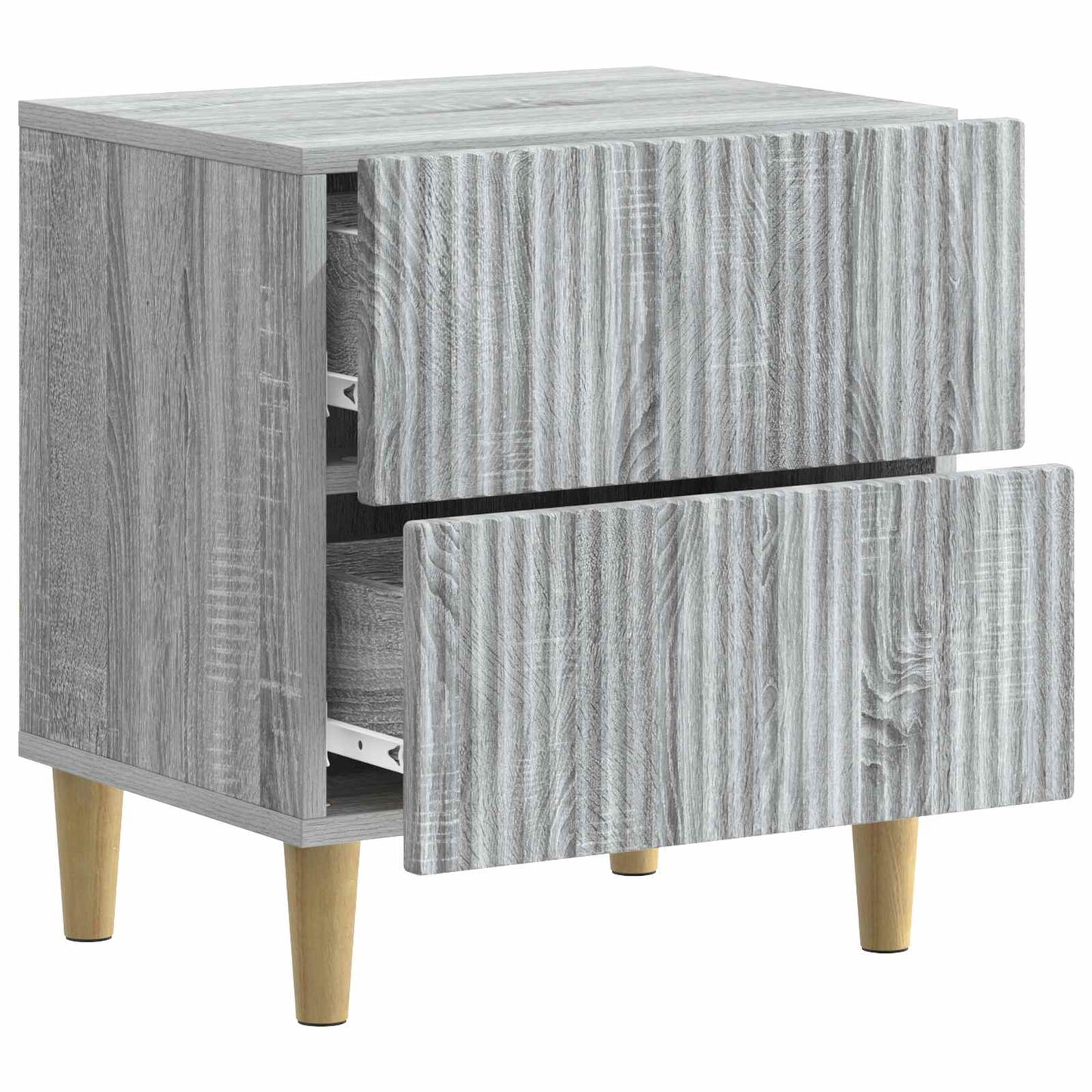 Nattduksbord med låda 2 pcs Grå sonoma-ek 43 x 34,5 x 48 cm