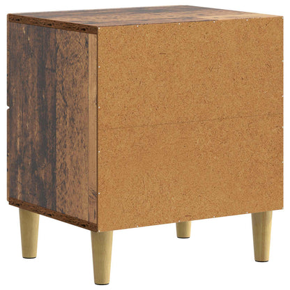 Nattduksbord med låda 2 pcs Gammalt trä 43 x 34,5 x 48 cm