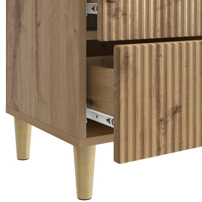 Nattduksbord 2 pcs Artisan-ek 43 x 34,5 x 48 cm Konstruerat trä
