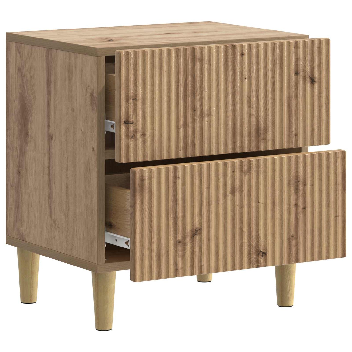 Nattduksbord 2 pcs Artisan-ek 43 x 34,5 x 48 cm Konstruerat trä