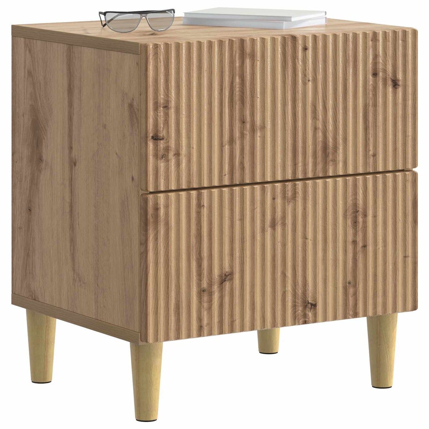 Nattduksbord 2 pcs Artisan-ek 43 x 34,5 x 48 cm Konstruerat trä