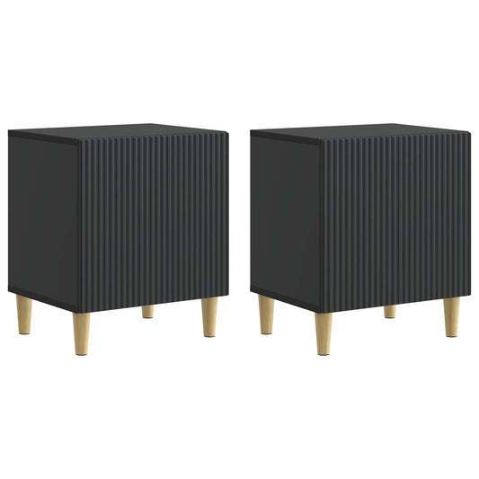 Nattduksbord 2 pcs Svart 43 x 34,5 x 50 cm Konstruerat trä