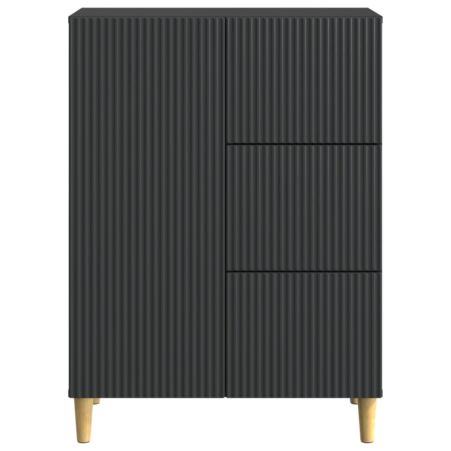 Sideboard med låda Svart 66 x 34,5 x 90 cm Konstruerat trä