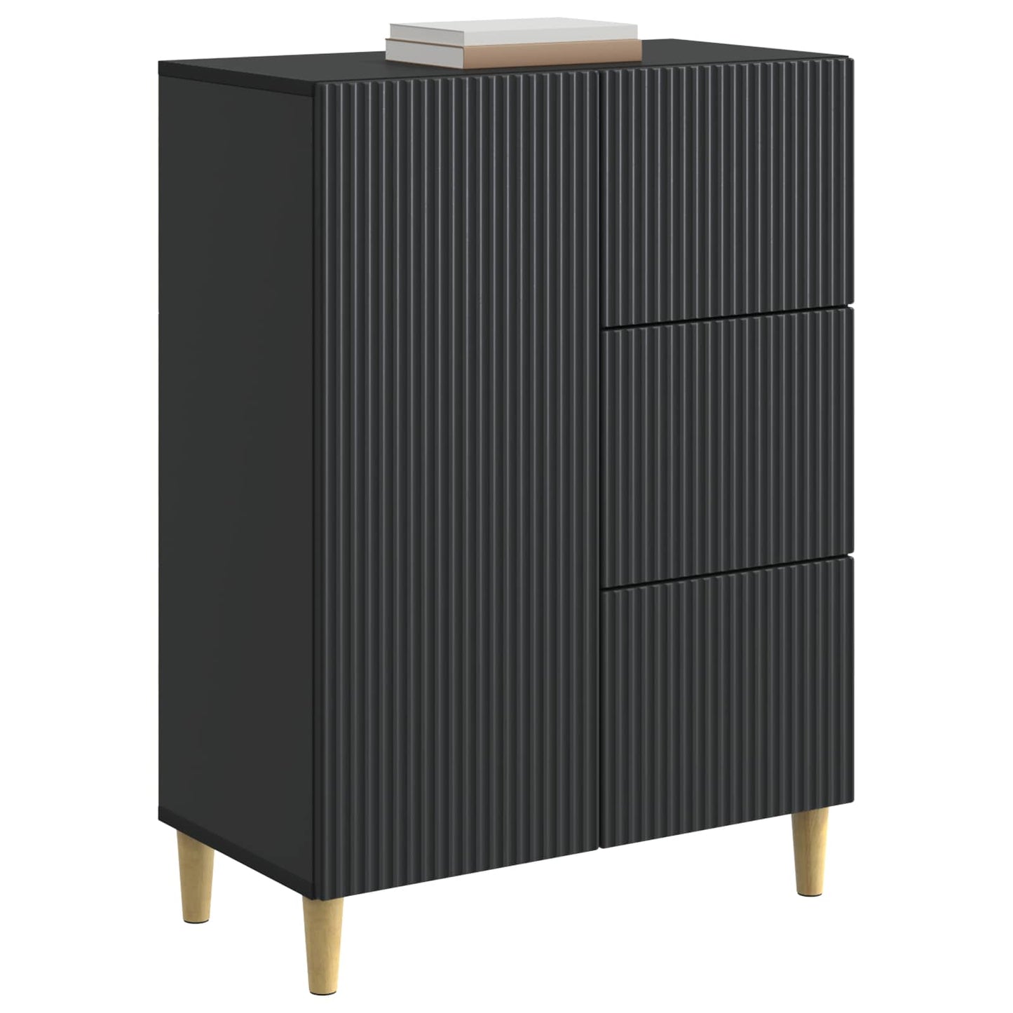 Sideboard med låda Svart 66 x 34,5 x 90 cm Konstruerat trä