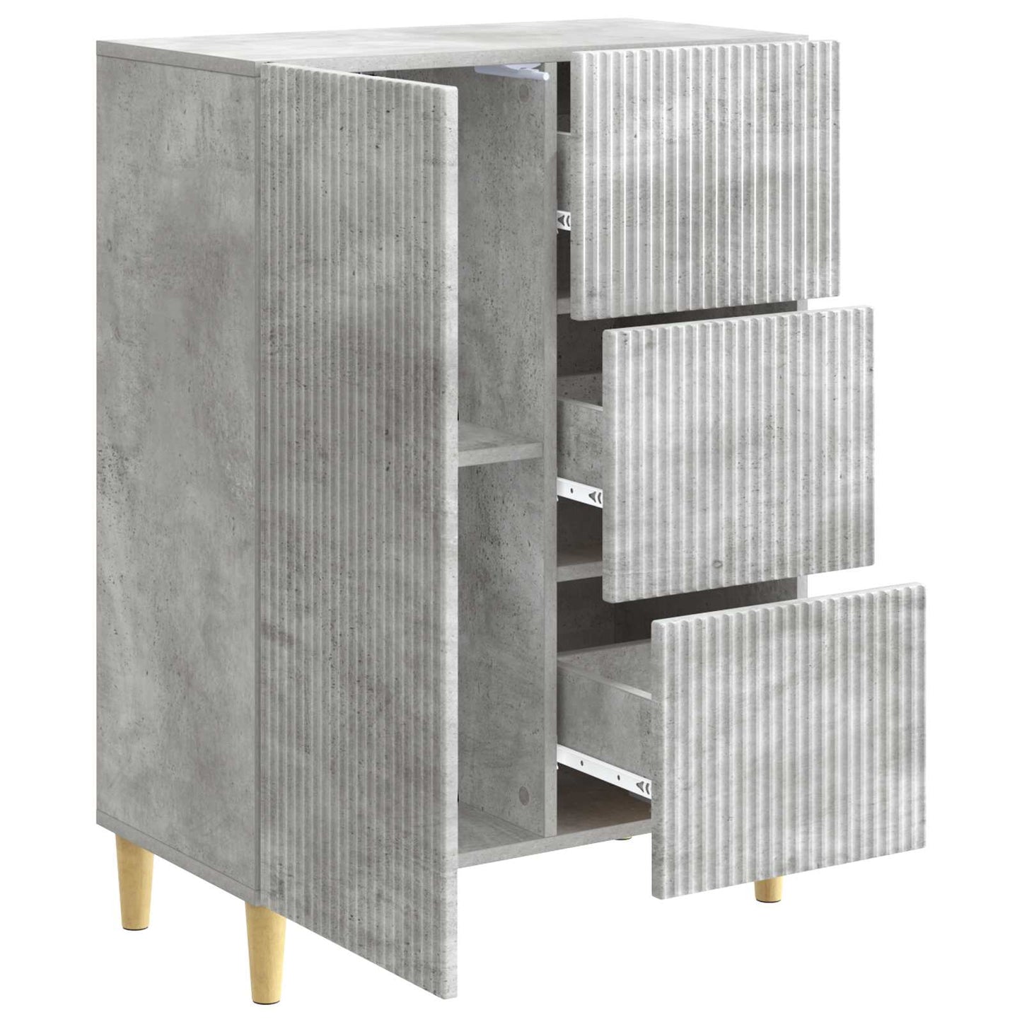 Sideboard med låda Betonggrå 66 x 34,5 x 90 cm Konstruerat trä