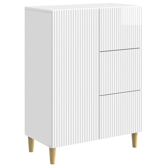 Sideboard Vit högglans 66 x 34,5 x 90 cm Konstruerat trä