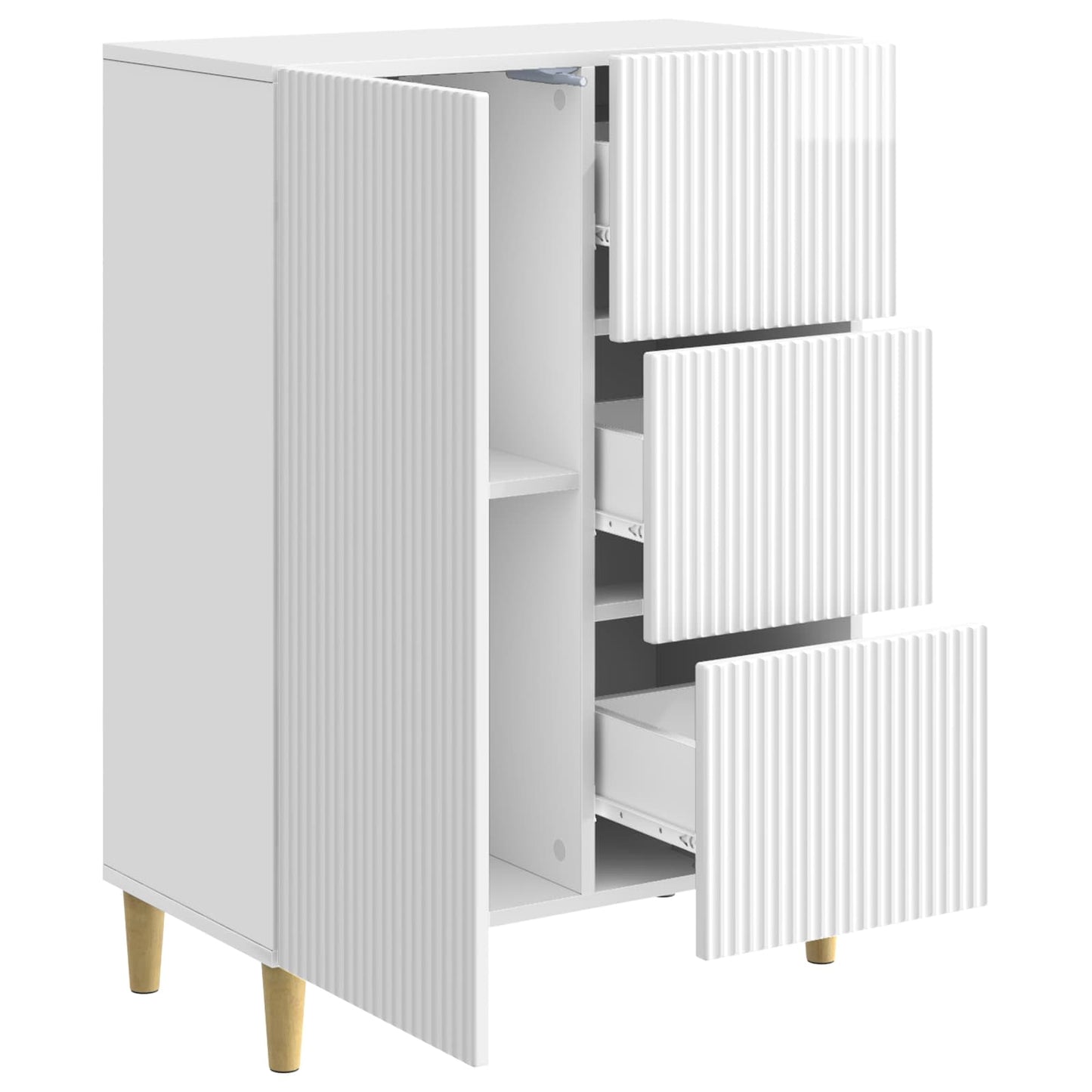 Sideboard Vit högglans 66 x 34,5 x 90 cm Konstruerat trä