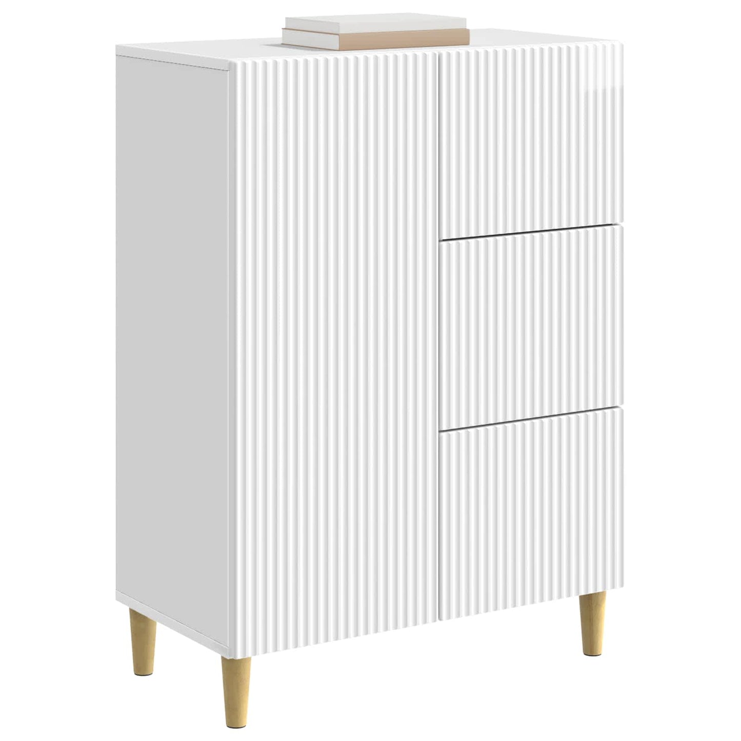 Sideboard Vit högglans 66 x 34,5 x 90 cm Konstruerat trä