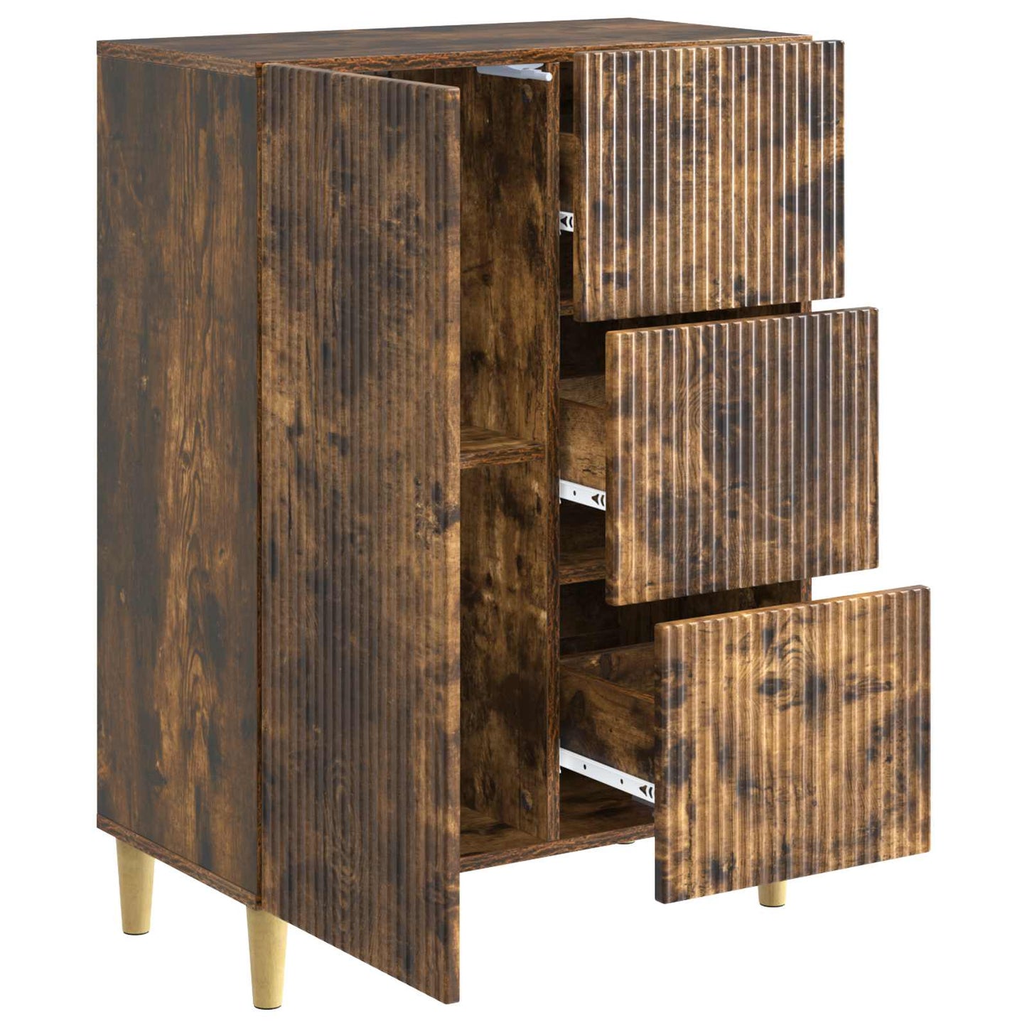 Sideboard med låda Rökt ek 66 x 34,5 x 90 cm Konstruerat trä