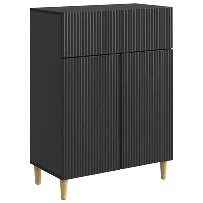 Sideboard med låda Svart 66 x 34,5 x 90 cm Konstruerat trä