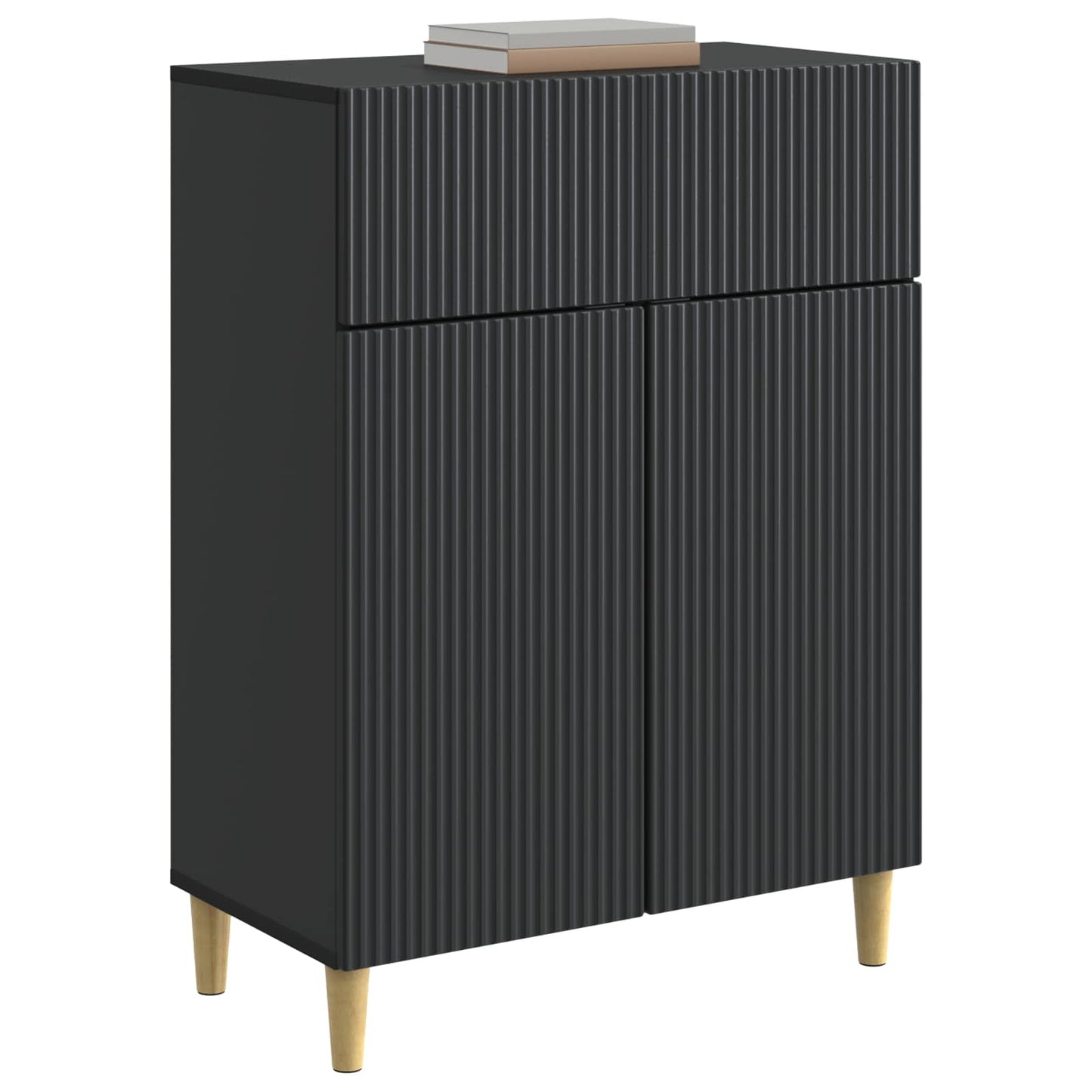 Sideboard med låda Svart 66 x 34,5 x 90 cm Konstruerat trä