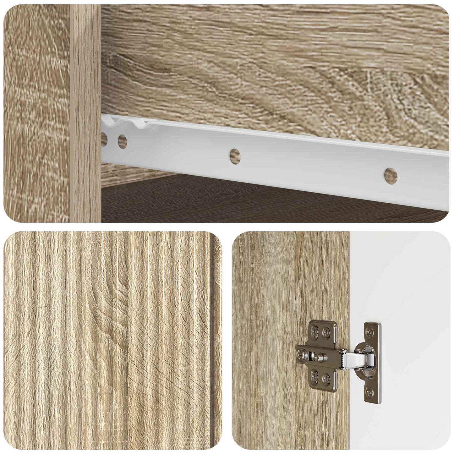 Sideboard med låda Sonoma-ek 66 x 34,5 x 90 cm Konstruerat trä