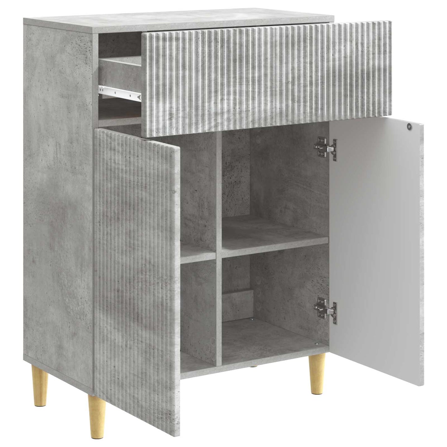 Sideboard med låda Betonggrå 66 x 34,5 x 90 cm Konstruerat trä