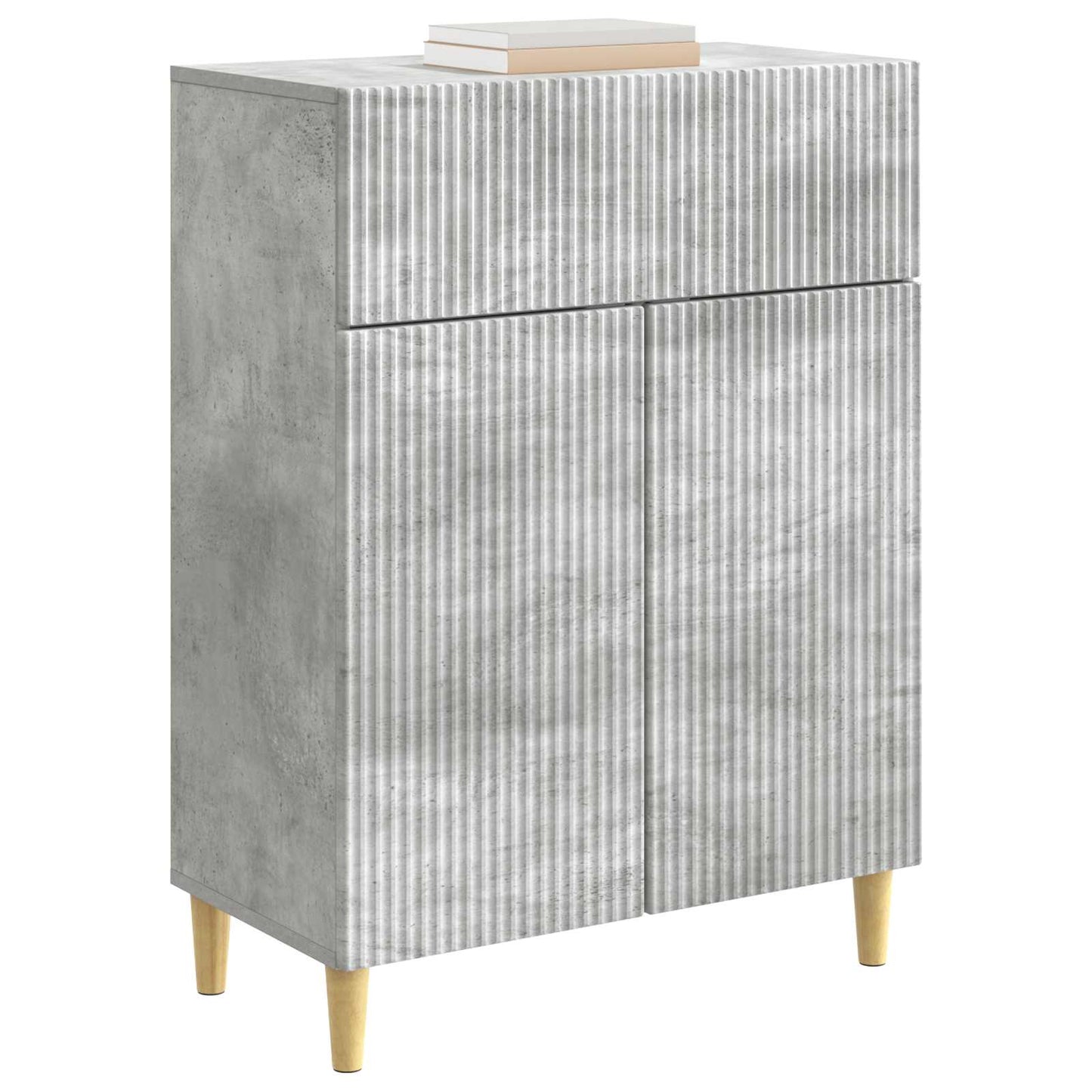 Sideboard med låda Betonggrå 66 x 34,5 x 90 cm Konstruerat trä