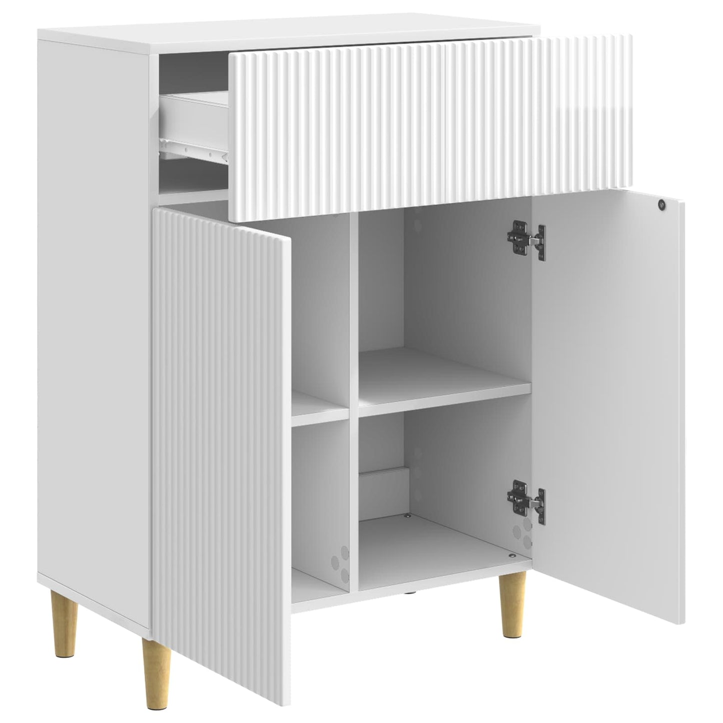 Sideboard Vit högglans 66 x 34,5 x 90 cm Konstruerat trä