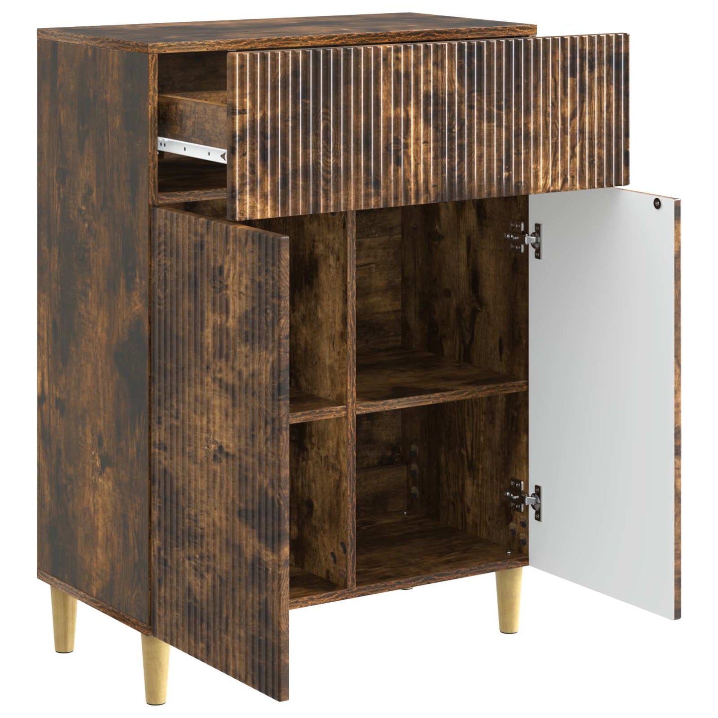 Sideboard med låda Rökt ek 66 x 34,5 x 90 cm Konstruerat trä