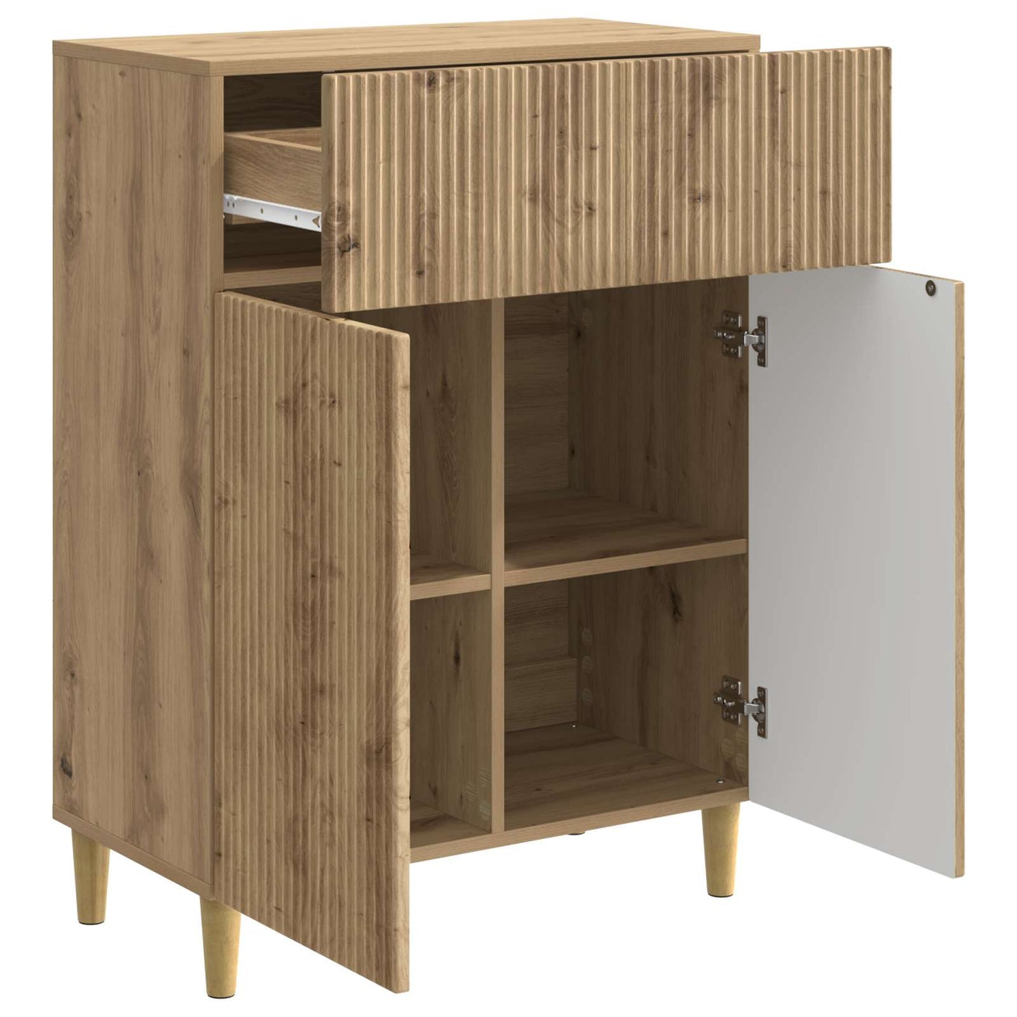 Sideboard med låda Artisan-ek 66 x 34,5 x 90 cm Konstruerat trä
