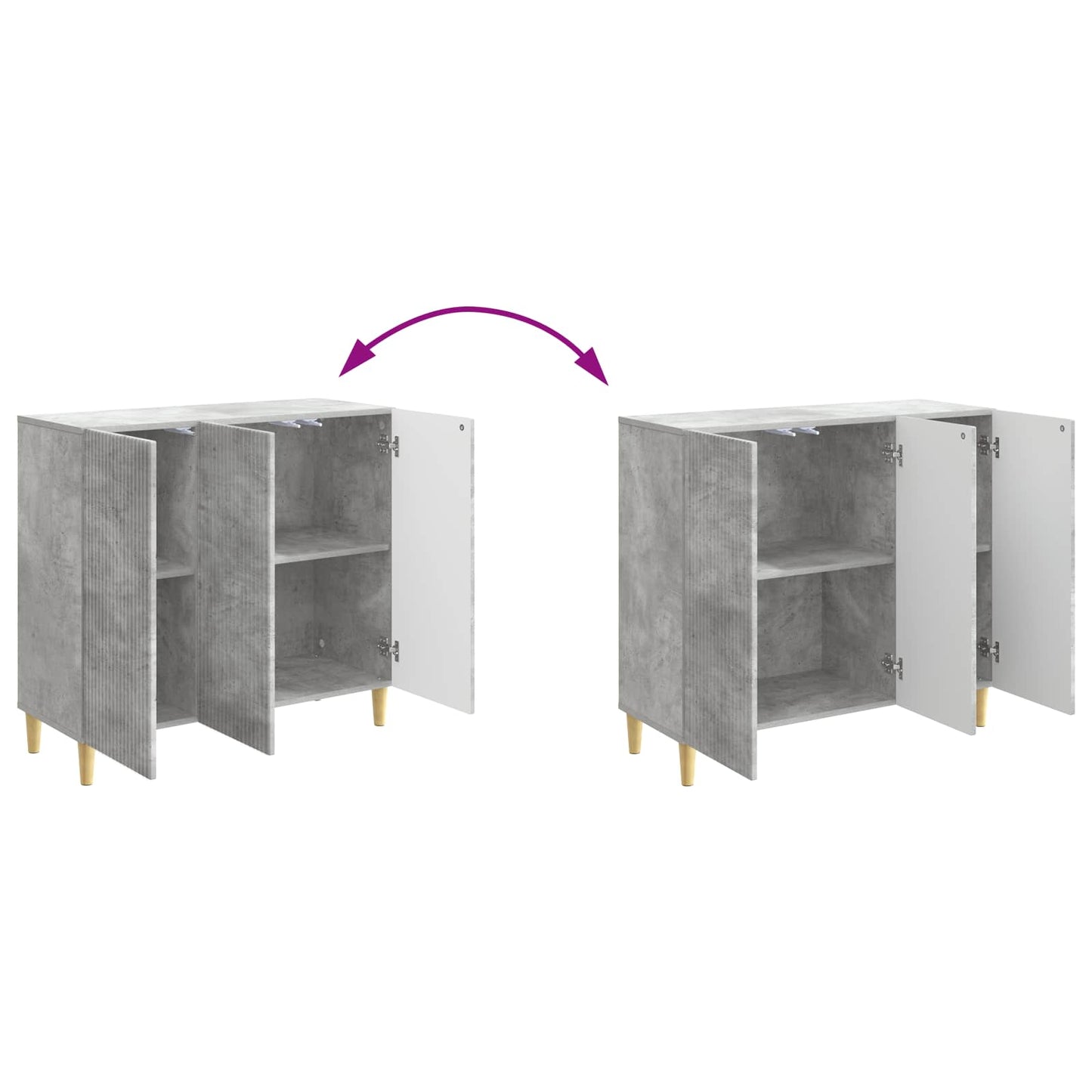 Sideboard Betonggrå 89 x 34,5 x 80 cm Konstruerat trä