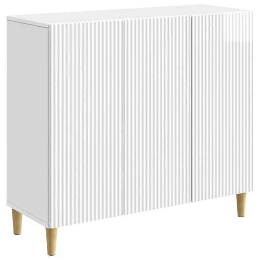Sideboard Vit högglans 89 x 34,5 x 80 cm Konstruerat trä