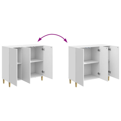 Sideboard Vit högglans 89 x 34,5 x 80 cm Konstruerat trä