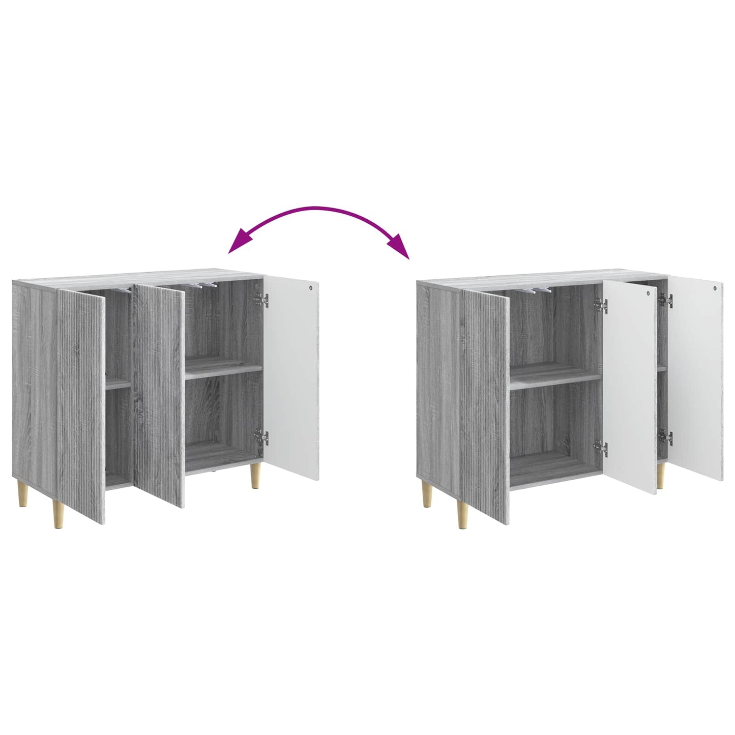 Sideboard Grå sonoma-ek 89 x 34,5 x 80 cm Konstruerat trä