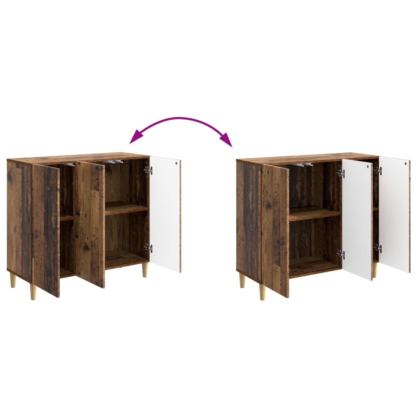 Sideboard Gammalt trä 89 x 34,5 x 80 cm Konstruerat trä