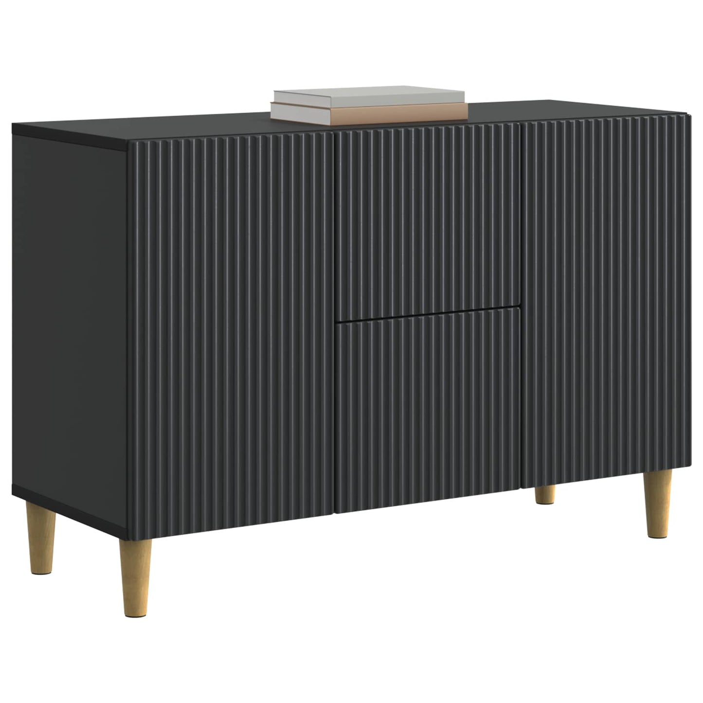 Sideboard med låda Svart 89 x 34,5 x 60 cm Konstruerat trä