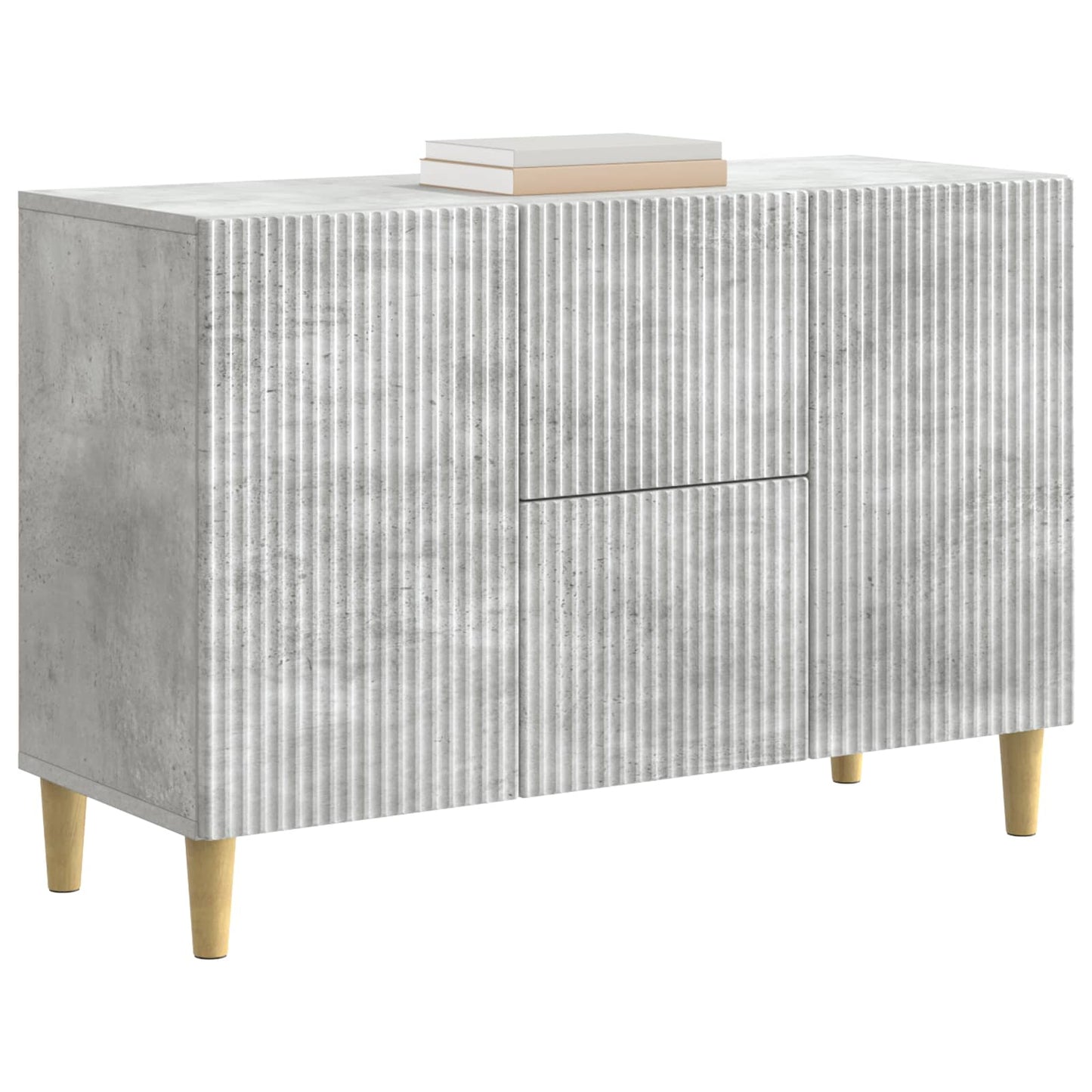 Sideboard med låda Betonggrå 89 x 34,5 x 60 cm Konstruerat trä